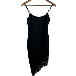 Next Up‎ Little Black Dress Cocktail Party Lace Asymmetric Hem Mini Dress